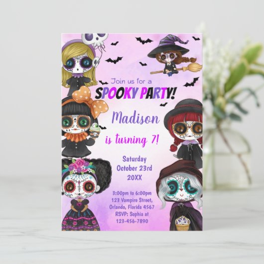 Fun Scary Party Kaart voor kinderen, Tieners of vo (Staand voorkant)