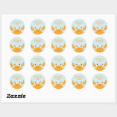 Fun schattig onder de zee verjaardagsstickers ronde sticker (Vel)