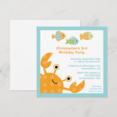 Fun schattig op uitnodiging van het zee verjaardag (Voorkant / Achterkant)