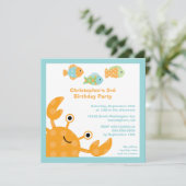 Fun schattig op uitnodiging van het zee verjaardag (Staand voorkant)