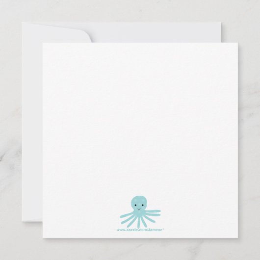 Fun schattig op uitnodiging van het zee verjaardag (Achterkant)