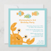 Fun schattig op uitnodiging van het zee verjaardag (Voorkant)