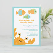 Fun schattig op uitnodiging van het zee verjaardag (Staand voorkant)