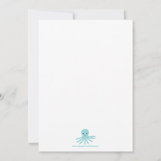 Fun schattig op uitnodiging van het zee verjaardag (Achterkant)