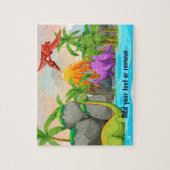 Fun schattige jurassiele dinosaurussen, oerwoud, v legpuzzel (Verticaal)
