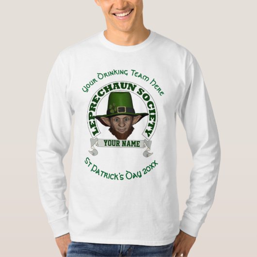 Fun schattige leprechaun gepersonaliseerd St Patri T-shirt (Voorkant)