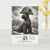 Fun Schnauzer Britse Geschiedenis Gevouwen Wenskaa Kaart (Gele Bloem)