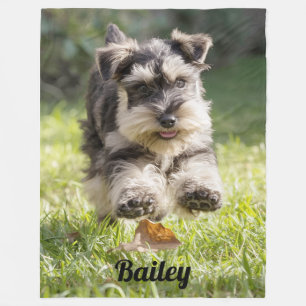 Fun Schnauzer gepersonaliseerd Fleece Deken