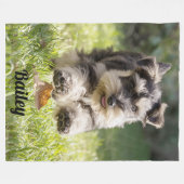 Fun Schnauzer gepersonaliseerd Fleece Deken (Voorkant (Horizontaal))