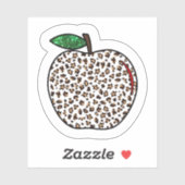 Fun school Animal Print Apple School Leraar Sticker (Vel)