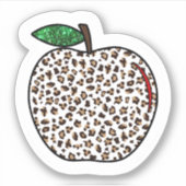 Fun school Animal Print Apple School Leraar Sticker (Voorkant)