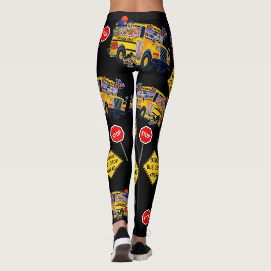 Fun School Bus Driver Party-patroonpatronen Leggin Leggings (Achterkant)