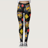 Fun School Bus Driver Party-patroonpatronen Leggin Leggings (Voorkant)