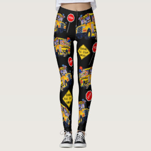 Fun School Bus Driver Party-patroonpatronen Leggin Leggings
