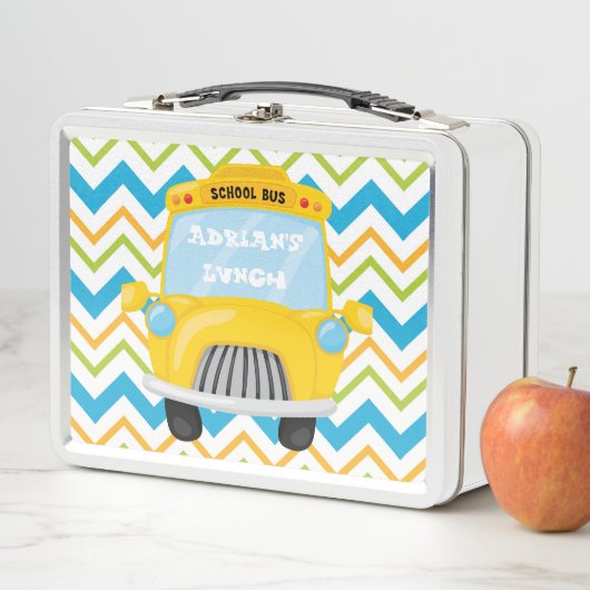 Fun School-bus op Chevron Background (In situ)