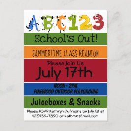 Fun "School-out" zomerles Uitnodiging