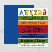 Fun "School-out" zomerles Uitnodiging (Voorkant / Achterkant)