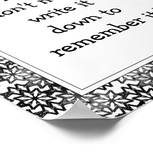 Fun Schrijf het neer de Zwarte Bloemen van het Cit Poster (Hoek)