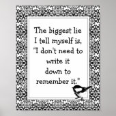 Fun Schrijf het neer de Zwarte Bloemen van het Cit Poster (Voorkant)