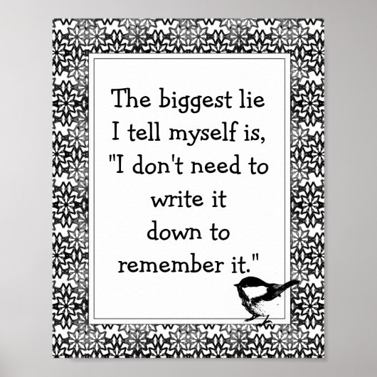 Fun Schrijf het neer de Zwarte Bloemen van het Cit Poster (Voorkant)