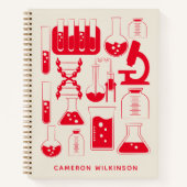 Fun Science Chemical Laboratory Custom Red Notitieboek (Voorkant)