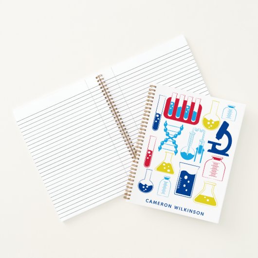 Fun Science Chemistry Laboratory Custom Blue Notitieboek (Binnen)