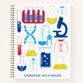 Fun Science Chemistry Laboratory Custom Blue Notitieboek (Voorkant)