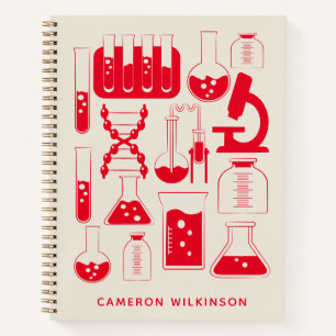 Fun Science Chemistry Laboratory Custom Red Notitieboek