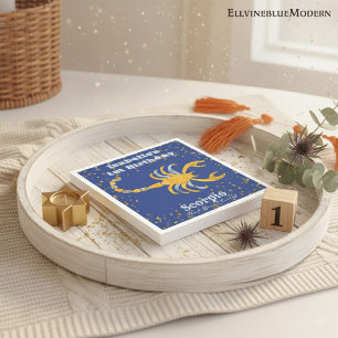 Fun Scorpio First Birthday & Gold Confetti Servet