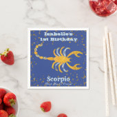 Fun Scorpio First Birthday & Gold Confetti Servet (Insitu)