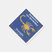 Fun Scorpio First Birthday & Gold Confetti Servet (Hoek)