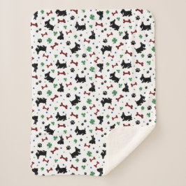Fun Scottie Shamrocks Lucky Kleurrijke Schattige Sherpa Deken