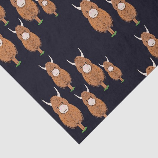 Fun Scottish Highland Koe Tissuepapier (Detail)