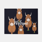 Fun Scottish Highland Koe Welkom Deurmat (Voorkant)