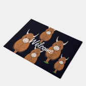 Fun Scottish Highland Koe Welkom Deurmat (Schuin)