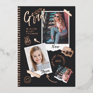 Fun Scrapbook Photo Album Notitieboek Dan & Now Af Folie Uitnodiging