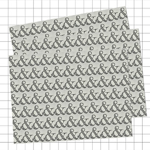 Fun Scribbled Ampersand Sign Zwart & Grijs Tissuepapier