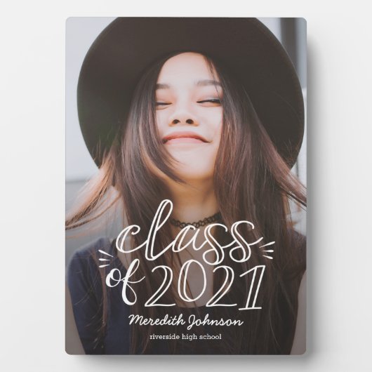 Fun Script Afstuderen Photo Plaque Fotoplaat (voorkant)