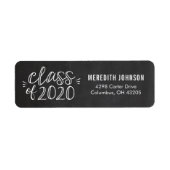 Fun Script Afstuderen Return Address Label (Voorkant)