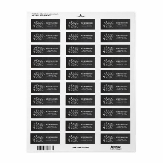Fun Script Afstuderen Return Address Label (Full Sheet)