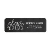 Fun Script Afstuderen Return Address Label (Voorkant)