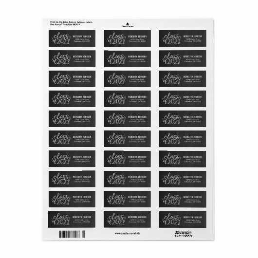 Fun Script Afstuderen Return Address Label (Full Sheet)
