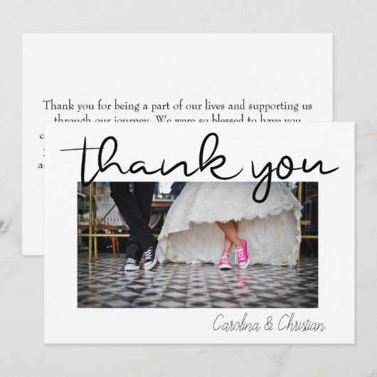 Fun Script Bedankt voor je trouwkaart (Voorkant / Achterkant)