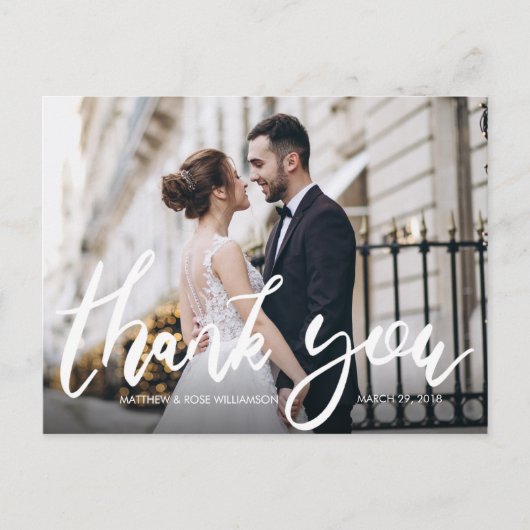 Fun script bruiloft bedankt je kaart (Voorkant)