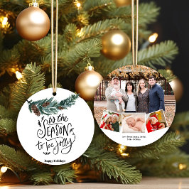 Fun Script Family Photo is het seizoen van de jole Ornament