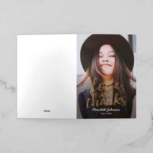 Fun Script FOLIE Afstuderen Hartelijk dank Folie Wenskaart (Buiten Laag)