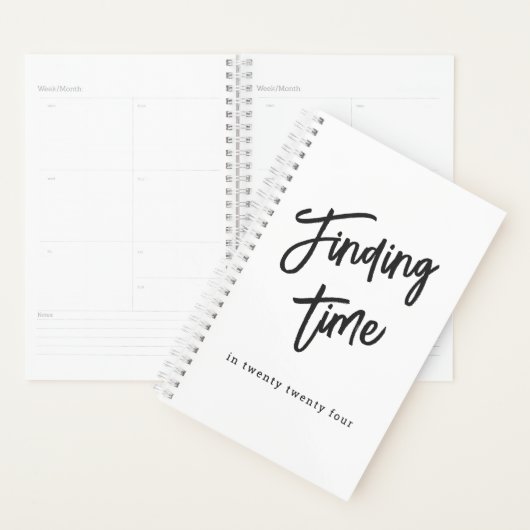 Fun Script Gepersonaliseerd Zwart & Wit Planner (Display)