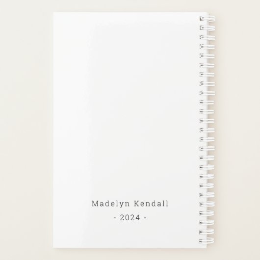 Fun Script Gepersonaliseerd Zwart & Wit Planner (Achterkant)