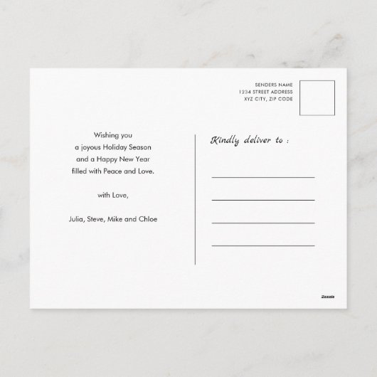 Fun Script Merry Kerstmis op Green Simple Photo Feestdagenkaart (Achterkant)