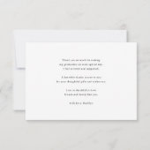 Fun Script Modern Blue Simple Photo Afstuderen Bedankkaart (Achterkant)